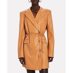 💕NANUSHKA💕 Remi Vegan Leather Blazer Dress ~ Light Brown Medium